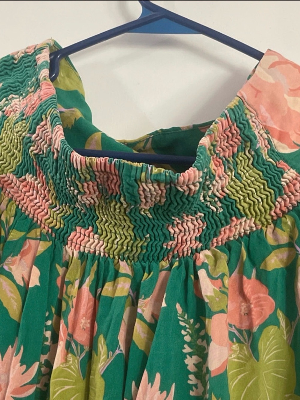 NATURAL LIFE Green Floral Tiered Maxi Skirt with Pink Blooms - Picture 5 of 5
